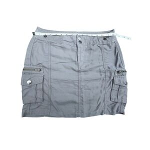 Ann Taylor LOFT Cargo Mini Skirt Pockets Casual Utility Gray Size 4